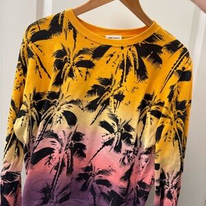 Saint Laurent Yellow and Pink Palm Tree Sweatshirt